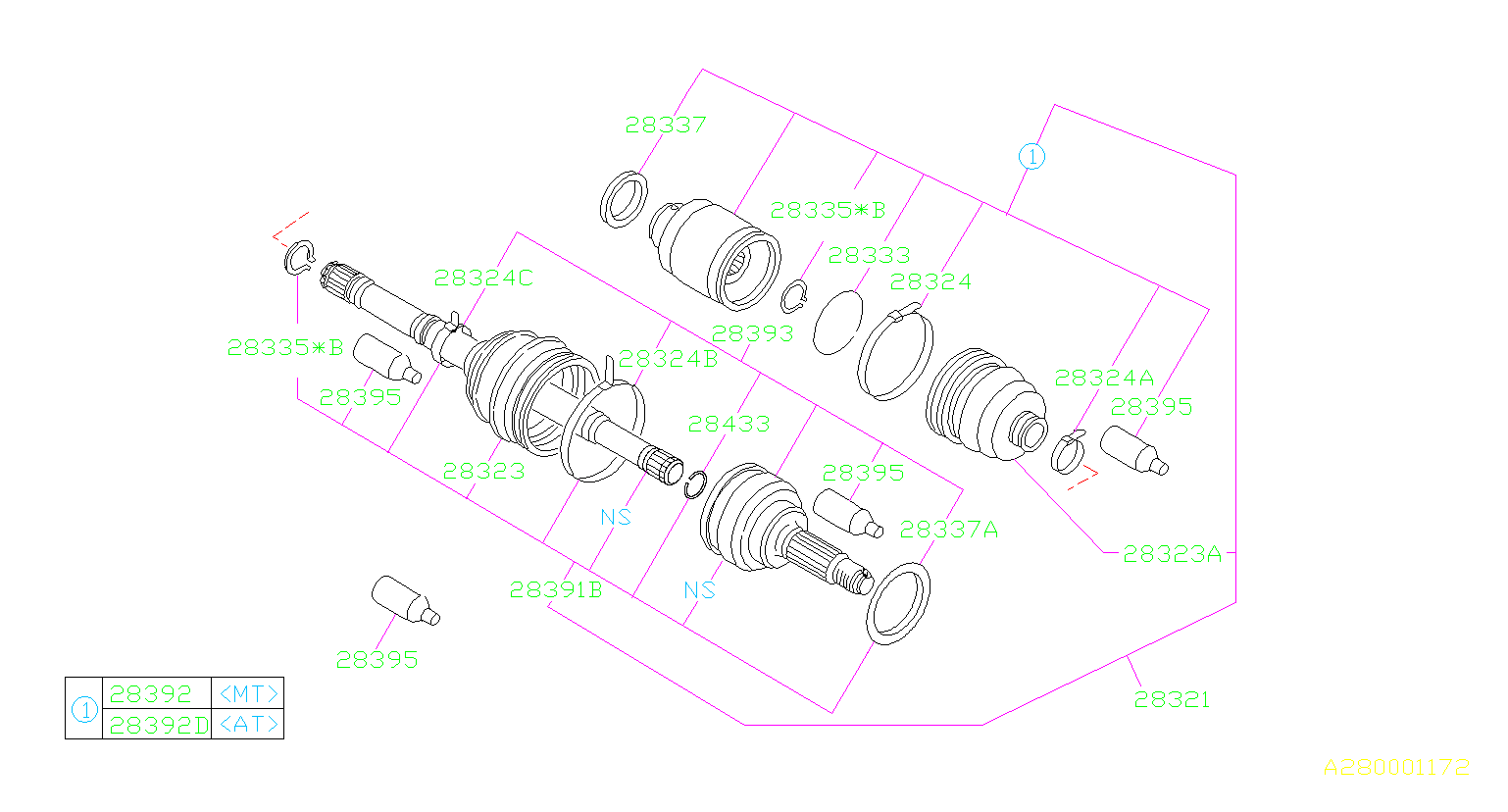 28021AC080 - Subaru Cv axle (front) | Subaru, Morristown NJ